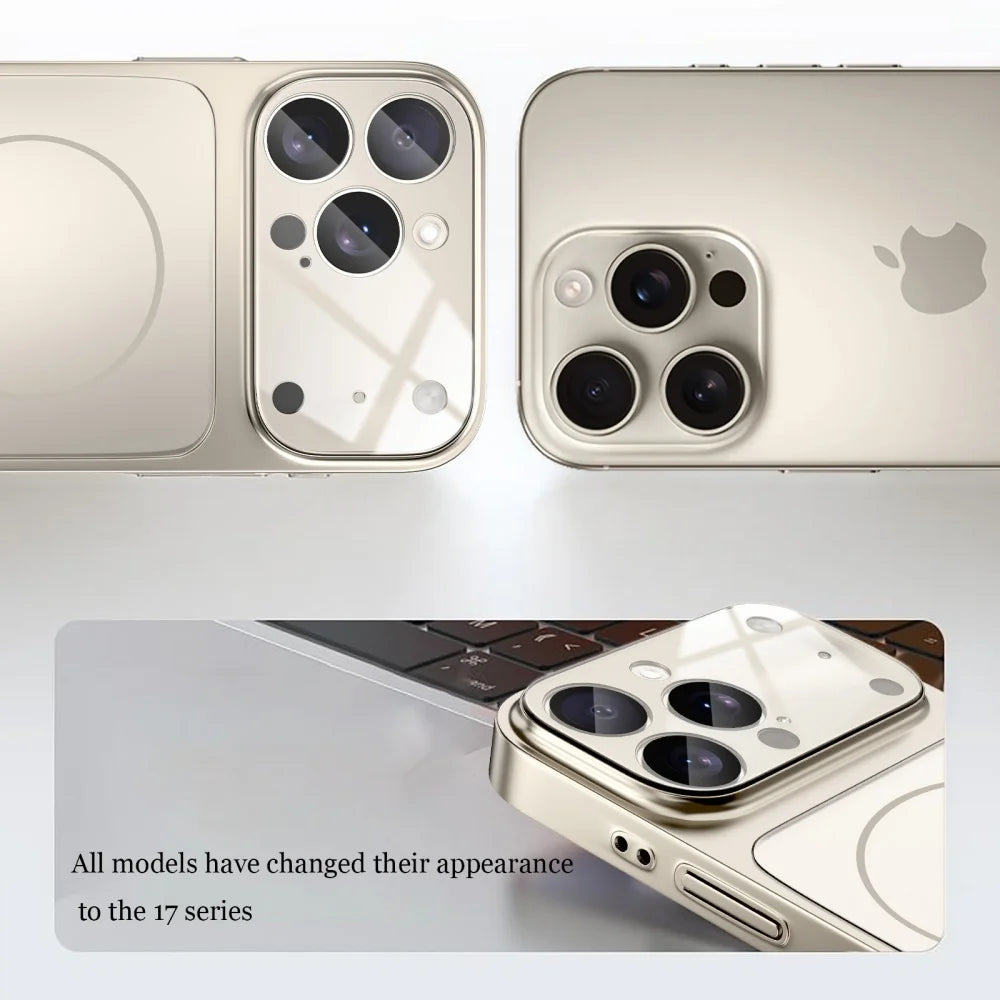 Original Glass Nano Matte Case – Magnetic MagSafe Wireless Charging Armor Cover for iPhone 17 Pro Max, 16, 15, 14, 13 Pro Max, 17 Air