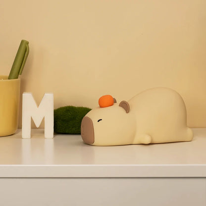Capybara Cute Silicone LED Night Light - USB Rechargeable Dimmable Lamp for Kids' Room & Gift