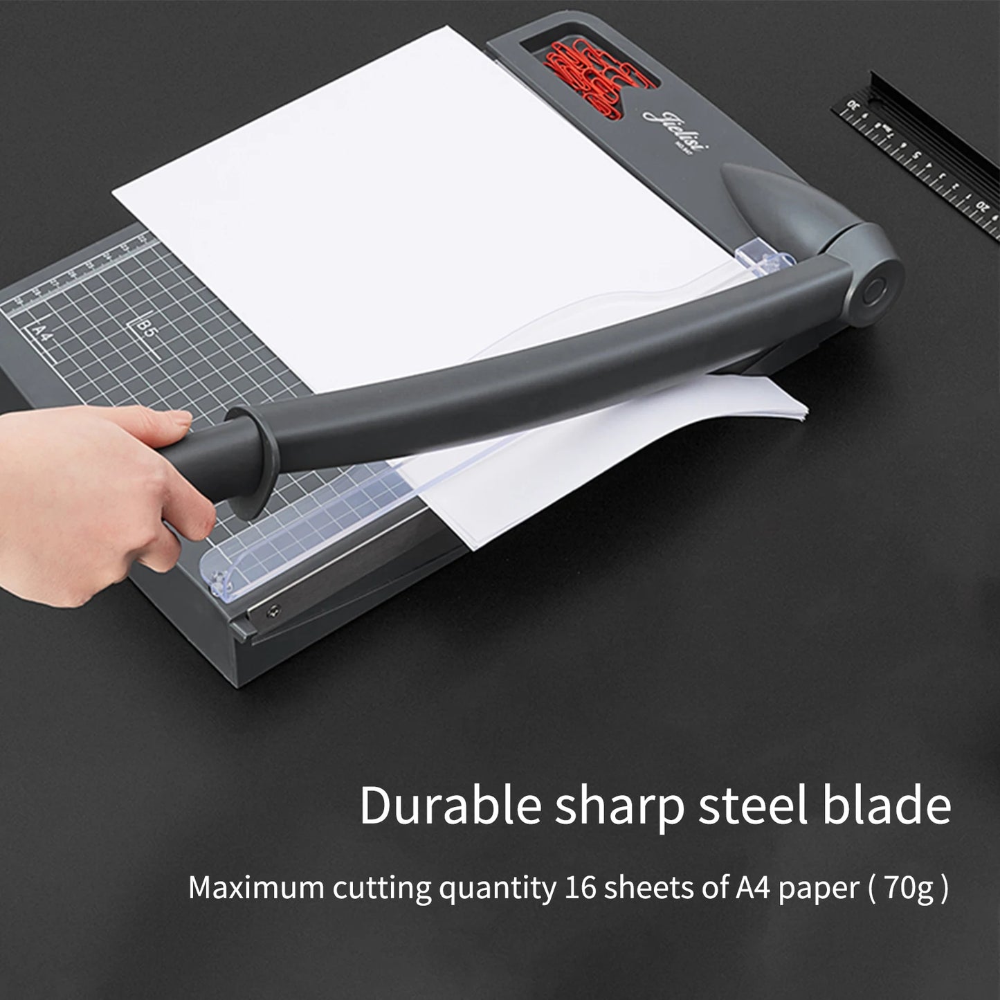 A4 Paper Trimmer Guillotine Cutter: Desktop Cutting Machine with Security Cutter Head - Ideal for Crafts, Photos, and Cards
