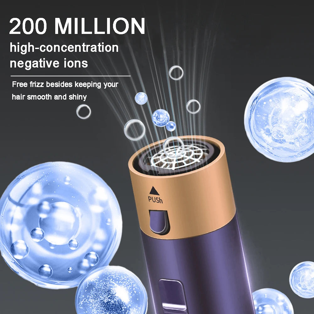 6-in-1 Hair Dryer Brush – Detachable Curler & Straightening Comb with Heat Control for Smooth Hair Styling