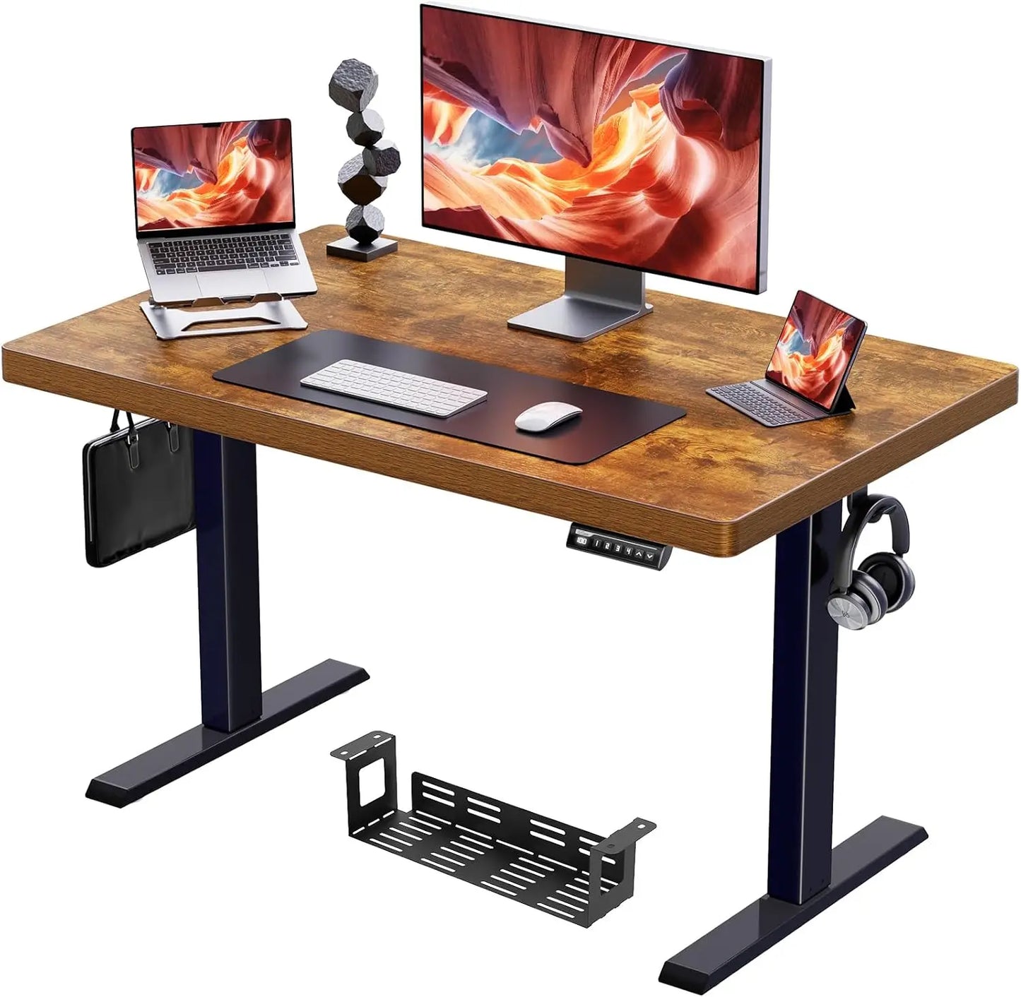 48x24 Inch Electric Standing Desk – Thick Adjustable Desk with 4 Height Memory, Sit-Stand Desk & Cable Management