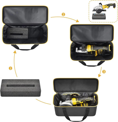 Hard Tool Carrying Case for DEWALT 20V Max & Compatible Circular Saws – Protective Organizer Bag (Case Only)