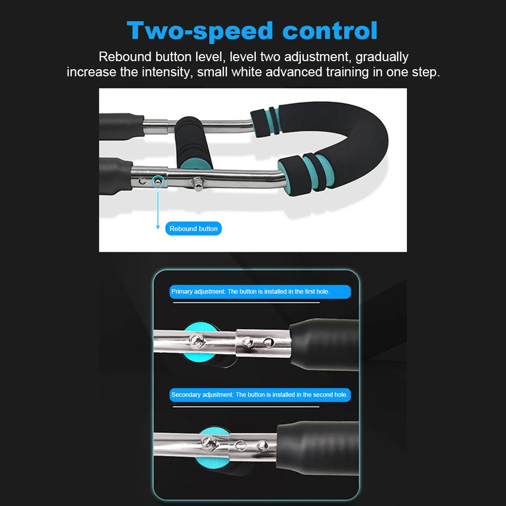 Twister Arm Exerciser — Adjustable Foam Handle Spring Workout Bar for Forearm, Triceps & Chest Training