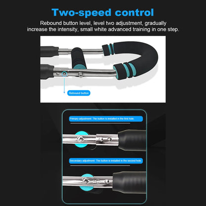 Twister Arm Exerciser — Adjustable Foam Handle Spring Workout Bar for Forearm, Triceps & Chest Training