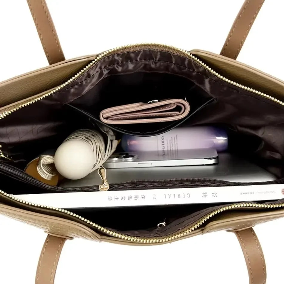 Luxury Women’s Leather Handbag – Large Capacity Shoulder & Crossbody Designer Bag