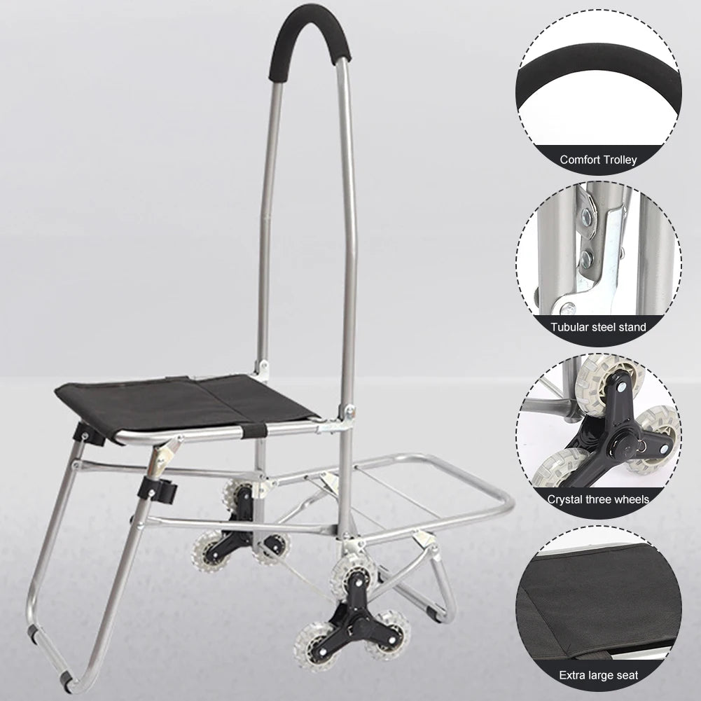 Multifunctional Folding Art Cart — Stair-Climbing Trolley with Storage, Ideal Gift for Art Students & Art Exams