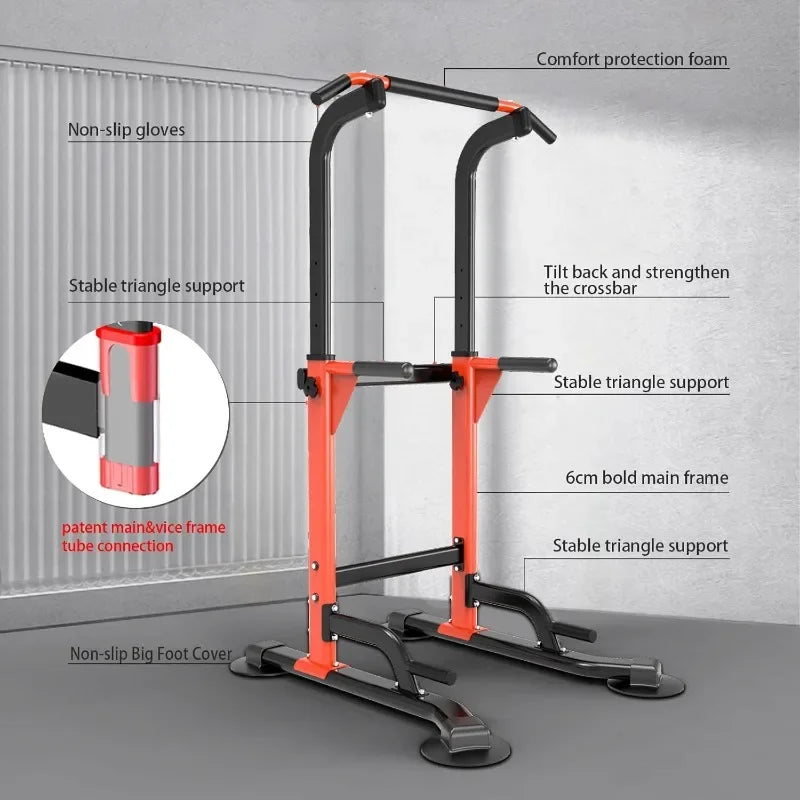 Heavy Duty Dip Station for Home Gym – Strength Training Pull Up & Dip Bar 330Lbs Capacity with Authenticity Guarantee USA