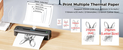 New A4 Portable Wireless Printer M832 – Inkless Thermal 300DPI Mobile Printer for Travel, Work & Home, Android & iOS Support