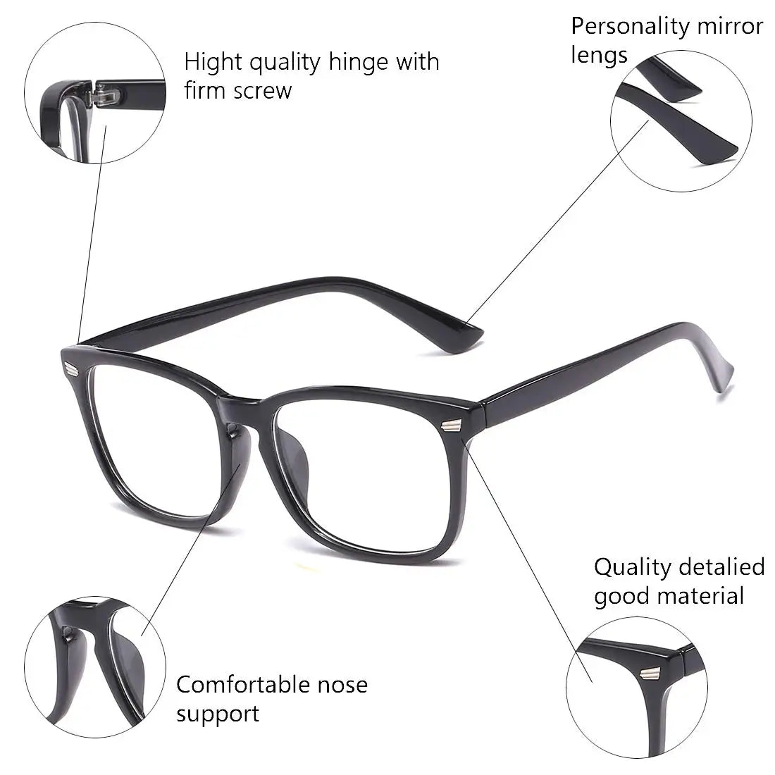 Blue Light Blocking Glasses – Men’s Computer and Gaming Glasses, UV400 Clear Lens for Eye Protection and Anti-Eyestrain