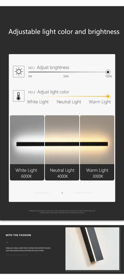 Waterproof Outdoor Wall Light – LED Garden Lamp, Modern Nordic Style for Living Room & TV Background, IP65, 110/220V Wall Washer