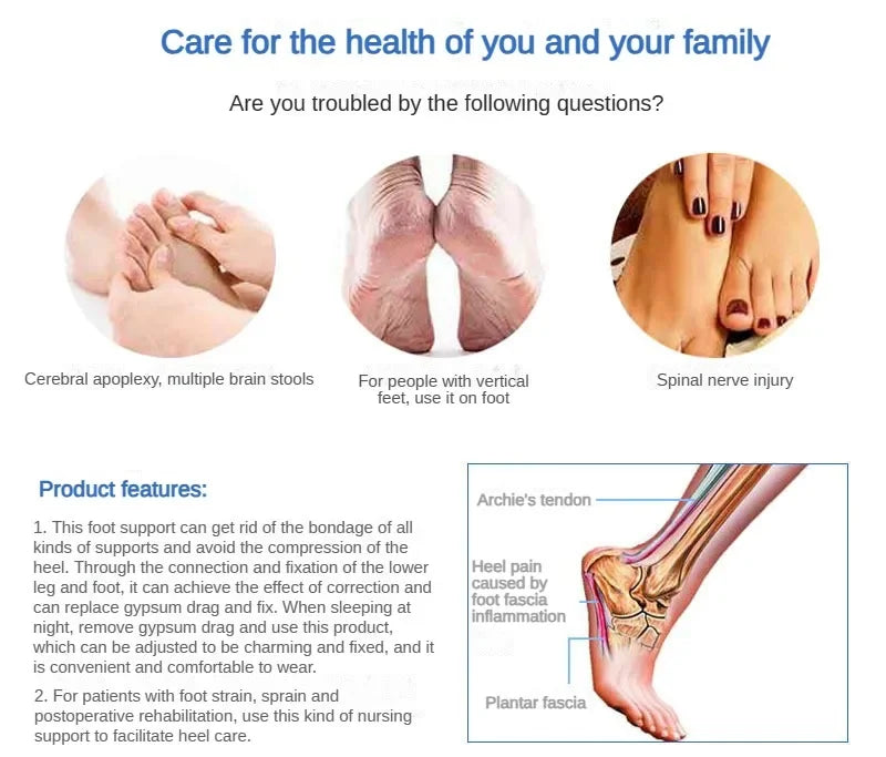 Adjustable Night Splint for Plantar Fasciitis – Soft Foot Drop Brace & Achilles Tendon Stretcher for Pain Relief and Sleep