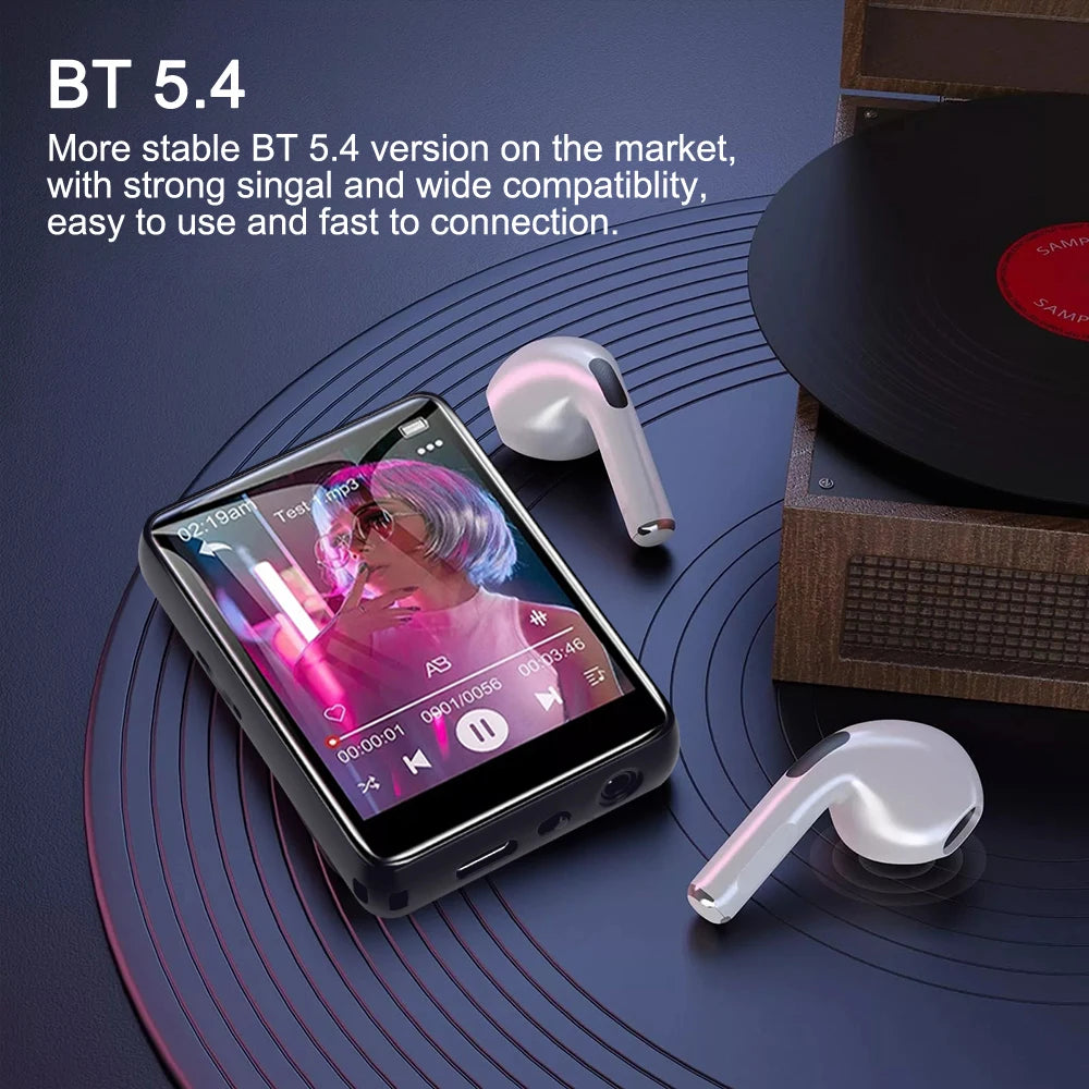 32GB MP3 Player with 2.4" Touch Screen & Bluetooth 5.4 – HiFi Music Player with Speaker, Recorder, Ebook & Photo Viewer