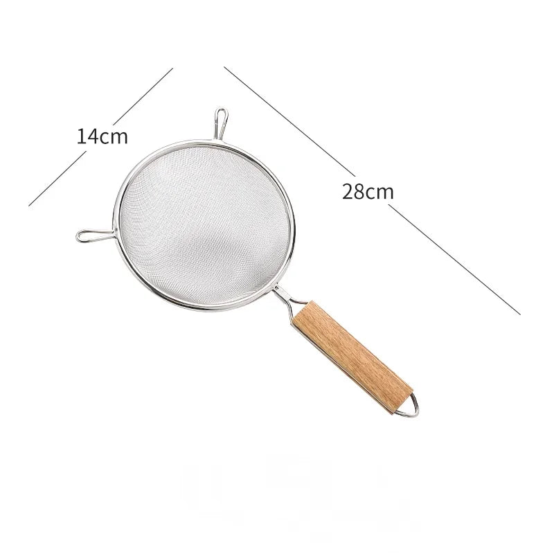 1–3pcs Stainless Steel Kitchen Flour & Juice Sieve – Handheld Mesh Strainer for Baking, Soy Milk & Oil