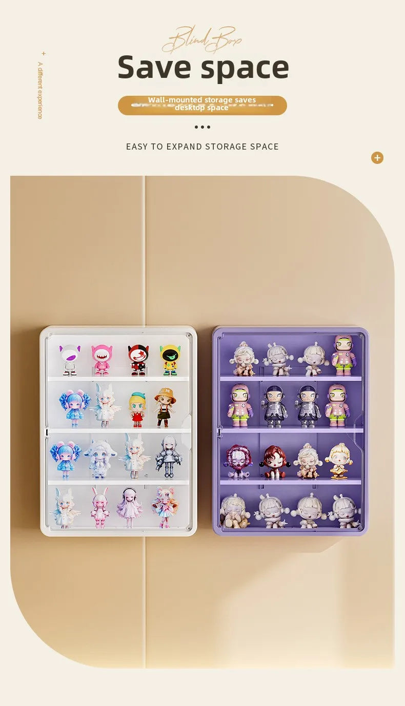 Wall-Mounted Doll Blind Box Storage Rack – Magnetic Suction Figurine D ...