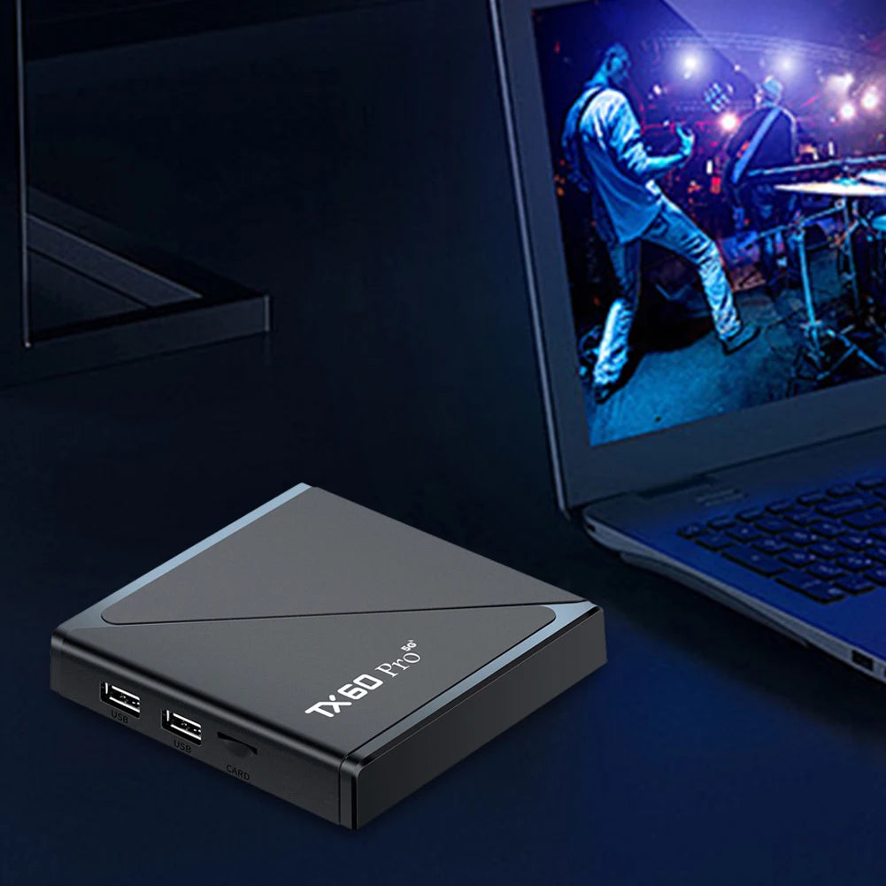 Android 16 Smart TV Box — Allwinner H313 Quad-Core, Dual WiFi 2.4G/5G, 14K Media Player with Voice Remote (16G/256G)