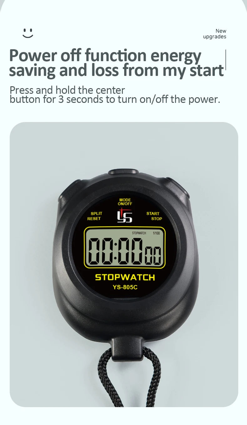 Professional Digital Pocket Stopwatch – Handheld Chronometer Timer with 0.01s Precision for Outdoor Sports & Training