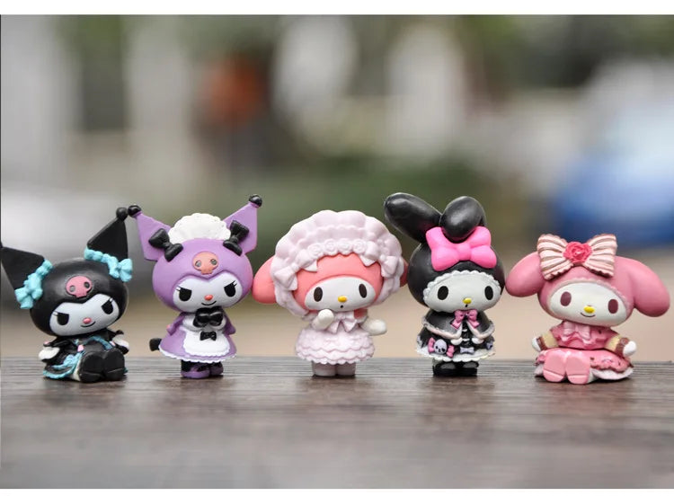 New 5pcs Sanrio Cinnamoroll Action Figures – Kawaii Anime Toy Set for Tabletop Decoration & Kids Gifts