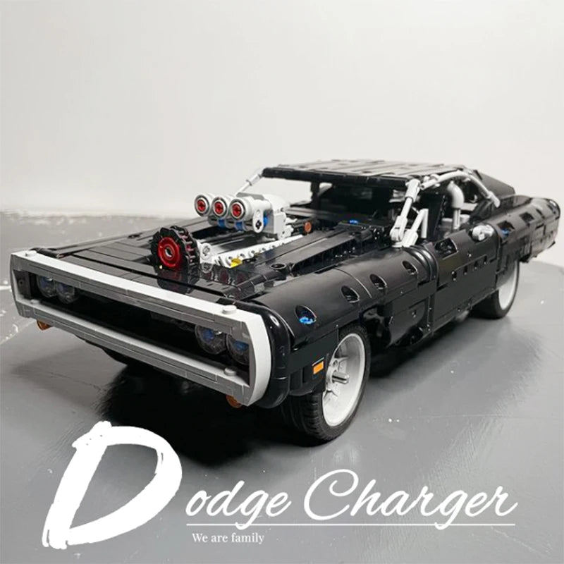 1077PCS Dodge Charger Racing Car Building Blocks – Fast and Furious Model, Assemble Bricks Toy for Kids, Boys & Adults Gifts