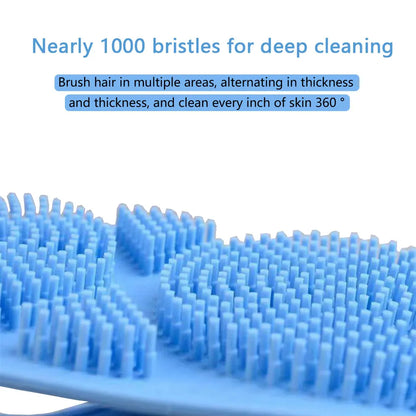 Body Silicone Brush - Exfoliating Sponge for Gentle Shower Scrub, Back Brush, and Stain Removal Bath Belt - Bathroom Clean Tool