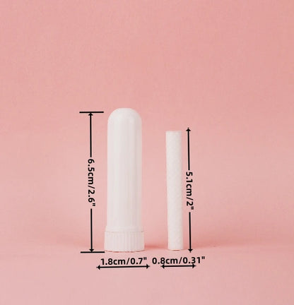 50/80/100 Sets Empty Nasal Inhaler Tubes – Portable Black & White Plastic Inhalers with Cotton Wicks for Essential Oils