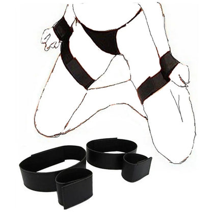Adjustable BDSM Bondage Set – Handcuffs, Ankle Cuffs & Open Leg Restraints for Couples, Adult Fetish Games for Women