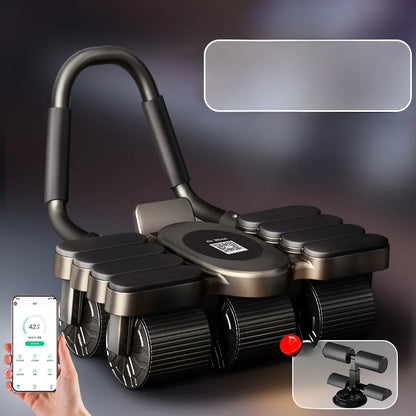 Updated Six-Wheel Eight-Knee Abdominal Wheel – PU Rebound Fitness Equipment for Home Exercise