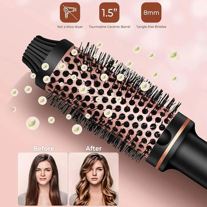 3-in-1 Ionic Hair Curler & Straightener – Professional Heated Styling Brush, Anti-Scald Thermal Curling Wand