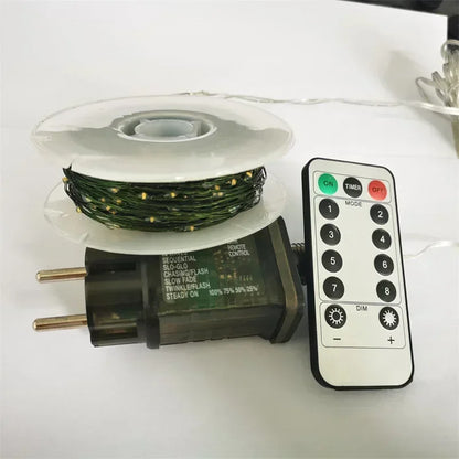 1000 LED Green Wire Fairy String Lights | Waterproof Christmas Tree & Holiday Decor, US/EU Plug 110V/220V