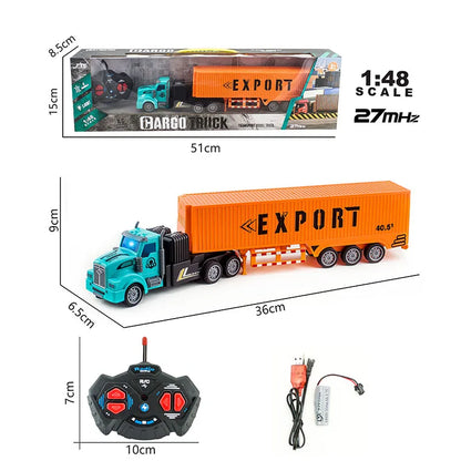 1/48 RC Heavy-Duty Semi-Trailer Truck – Remote Control Construction Dump Truck Toy for Boys Gift