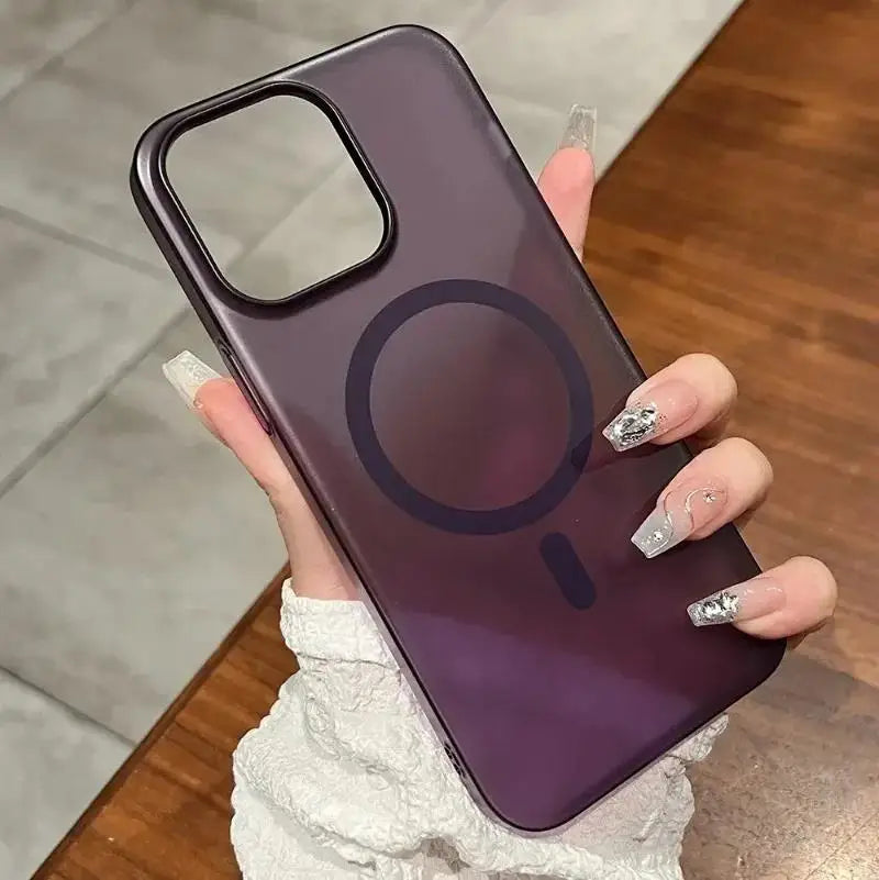 Matte Ultra-Thin iPhone Case – Hard PC Translucent Cover with MagSafe Magnetic Wireless Charging, Fits iPhone 11-17 Pro Max