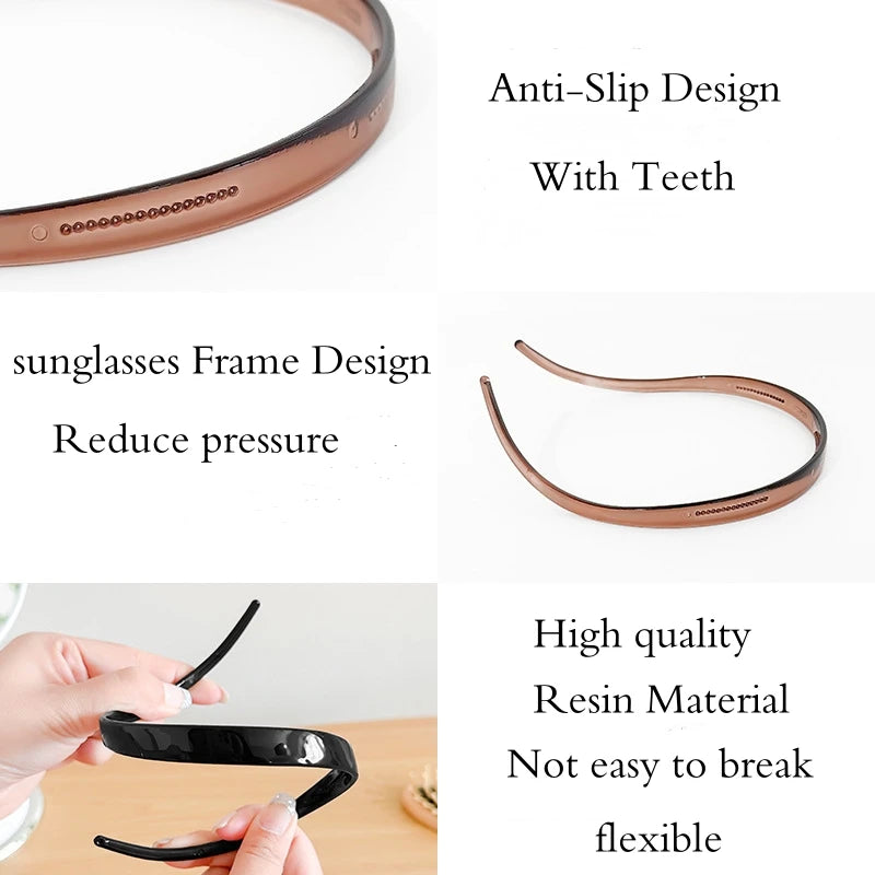 Trendy Acrylic Sunglasses Frame Hairbands - Toothed Headband for Women, Anti-Slip Hair Hoop, Fashion Hair Accessories