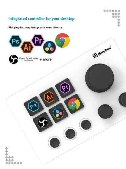 Mirabox N3 Streamdeck Keypad — Mini Customizable Macro Keyboard with Screen & Knob for Desktop