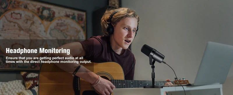 Professional Dynamic Microphone – Selectable Frequency Response Mic for Studio Recording & Performance Vocals, Compatible with Shure SM7B