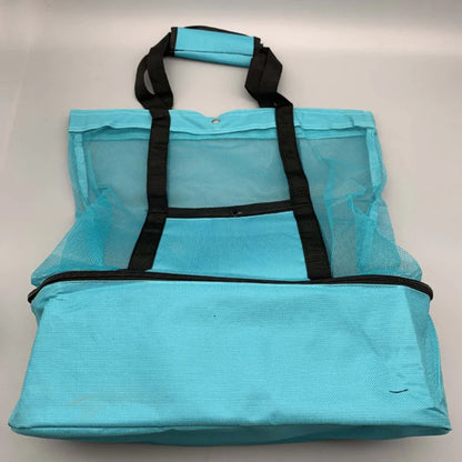 Women’s Waterproof Picnic & Beach Tote Bag – Double Layer Transparent Mesh Insulated Shopping Bag