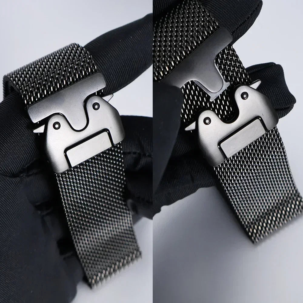 Titanium Band for Apple Watch Ultra 2 (49mm) – Milanese Loop with Secure Parachute Buckle, Compatible with Series 5-10