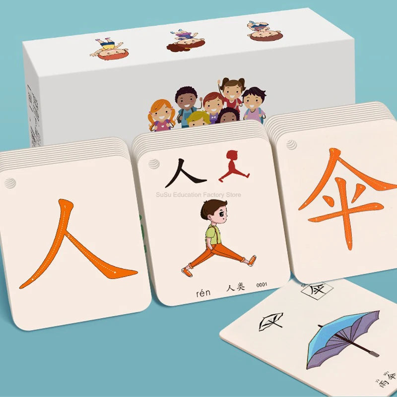 250-Word Picture Learning Cards for Kids – Hanzi, Pinyin & Literacy En ...