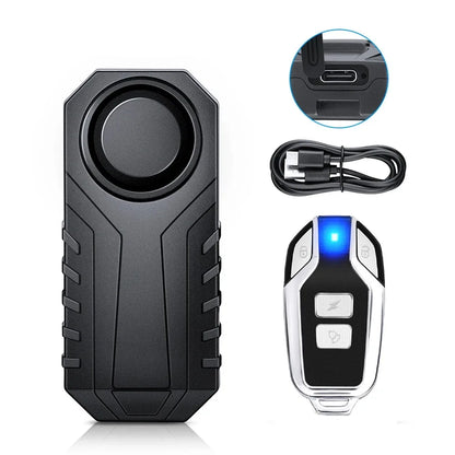 Wsdcam Vibration Bicycle Alarm – USB Rechargeable Anti-Theft Motorcycle Bike Alarm 113 dB Waterproof with Remote Control