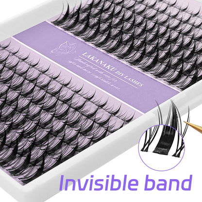 LAKANAKU Invisible Bond Lash Fairy Cluster – Wispy Manga & Manhua Style DIY Eyelash Fans