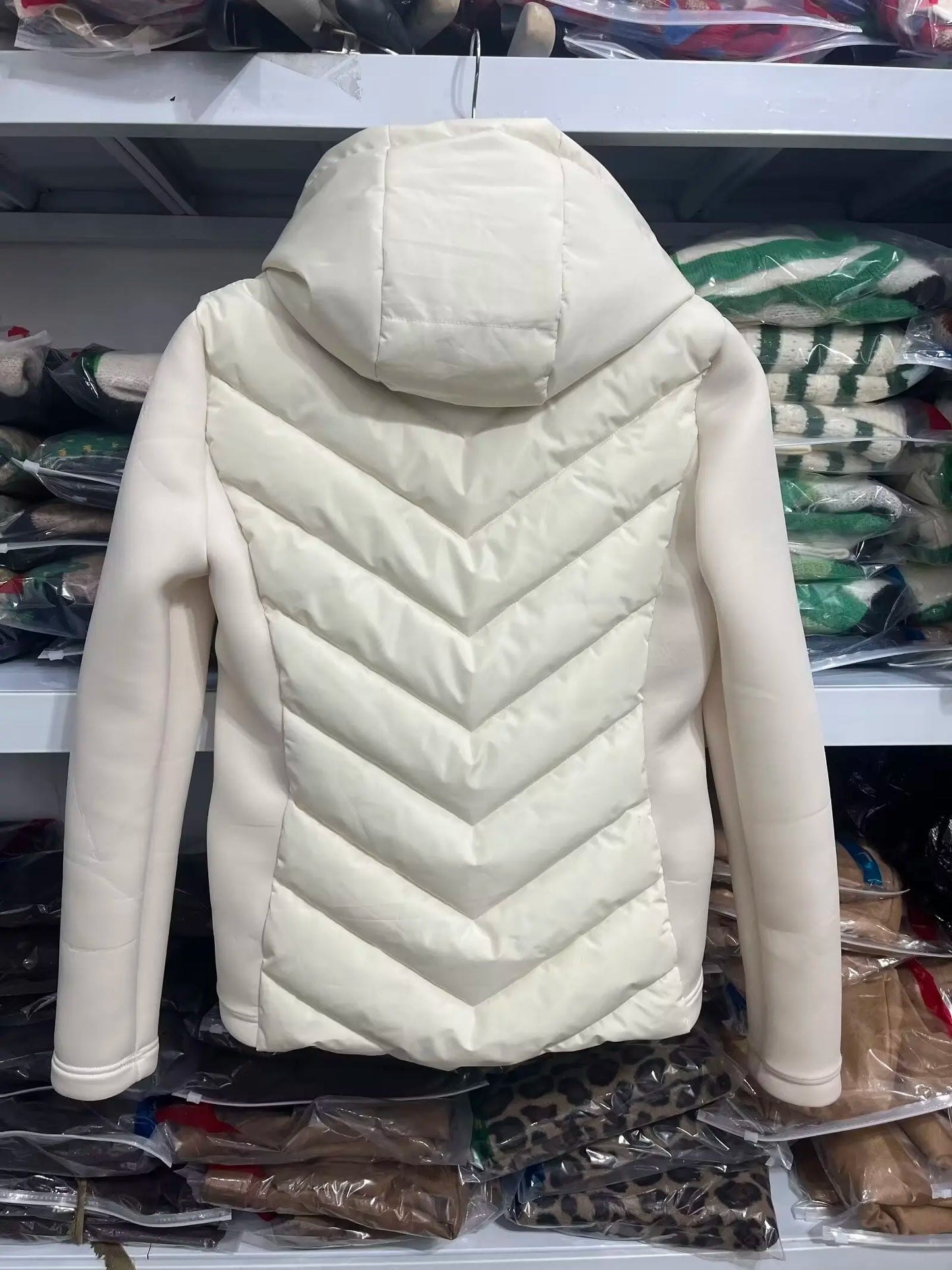 Taop&Za Women's Autumn Cotton Jacket – Fashionable Casual Long Sleeve Stand Collar Hooded Patchwork Coat