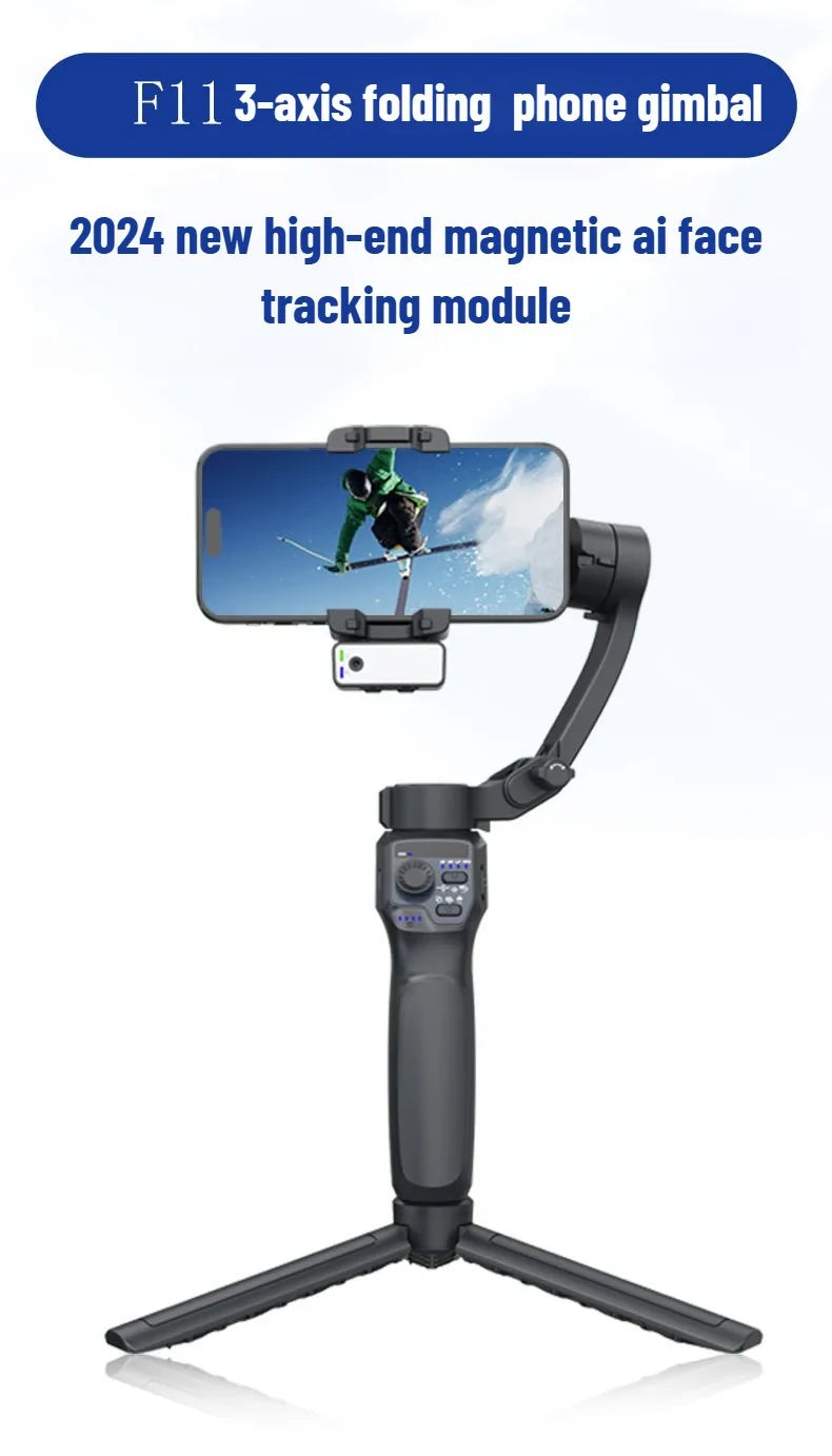 3-Axis Mobile Gimbal Stabilizer – Phone Video Recorder with Face & Object Tracking for Android & iPhone
