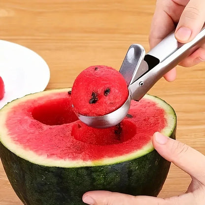 Multifunctional Stainless Steel Ice Cream Scoop – Dual-Purpose Fruit & Watermelon Ball Spoon for Household Use