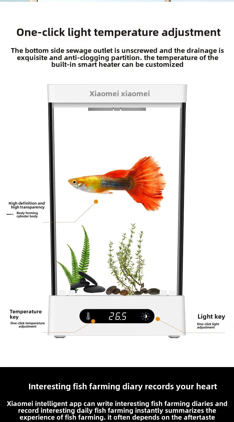 Smart Betta Fish Tank – Mini Desktop Self-Circulating Ecological Aquar ...