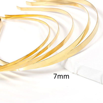 20Pcs Metal Hairbands for Girls – 1.2mm to 10mm Gold, Silver & Black Headbands for Hair Crafts & Hair Accessories