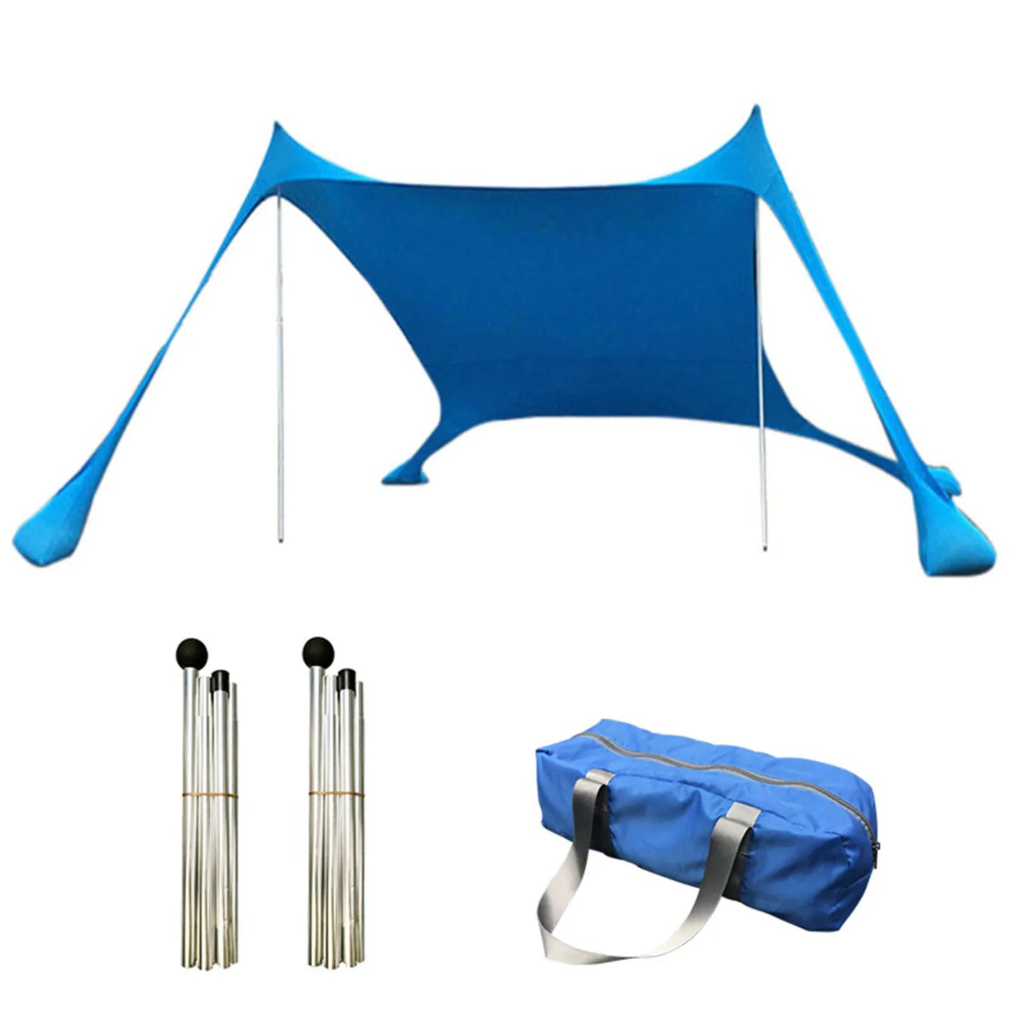 Portable Beach Tent Sun Shelter: Windproof UPF50+ Camping Shade Canopy - Family Tent for Outdoor Adventures