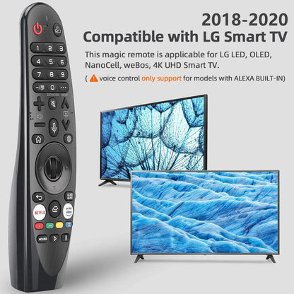 Voice Magic Remote AKB75855501 – Replacement for LG Smart TV (2018-2020), with Pointer Function, Compatible with AN-MR20GA, MR19BA, MR18BA