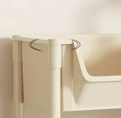 Movable Trolley Bookshelf – Portable Kitchen, Bathroom, and Living Room Storage Cabinet with Corner Narrow Shelf