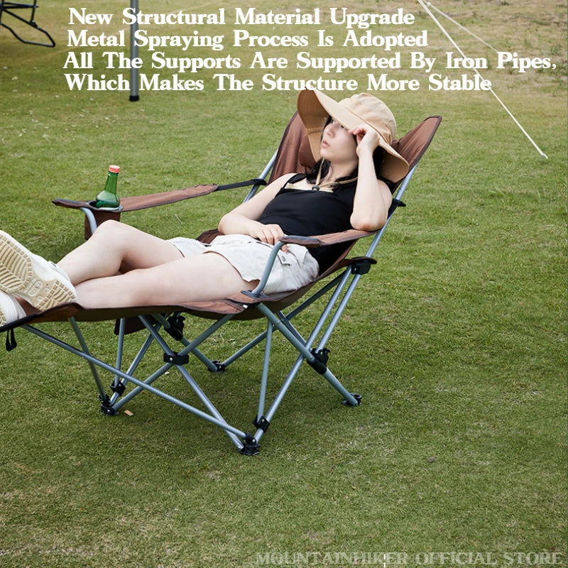 MOUNTAINHIKER 4-Speed Adjustable Folding Lounge Chair – Ultra-Light Portable Camping & Fishing Chair