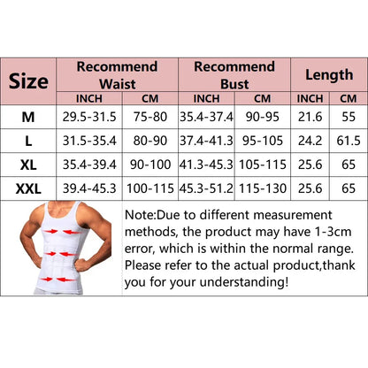 Men's Slimming Body Shaper – Compression Shirt for Gynecomastia, Moobs & Abdomen Control | Workout Tank Top Undershirt