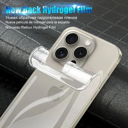 3Pcs Hydrogel Film for iPhone 15, 14, 13, 12, 11 Pro Max, Mini - Soft Screen Protector and Back Film, Not Glass, Phone Accessories