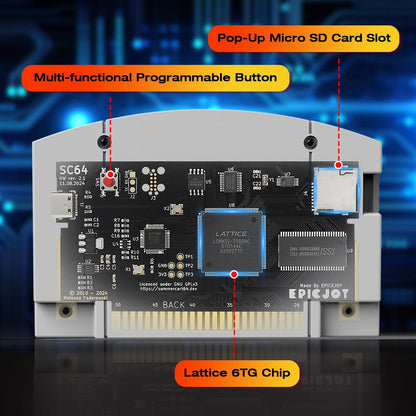 SummerCart 64 Open Source SC64 Flash Card – N64 Game Cartridge with 64DD Emulation & 5400+ Games Compatibility